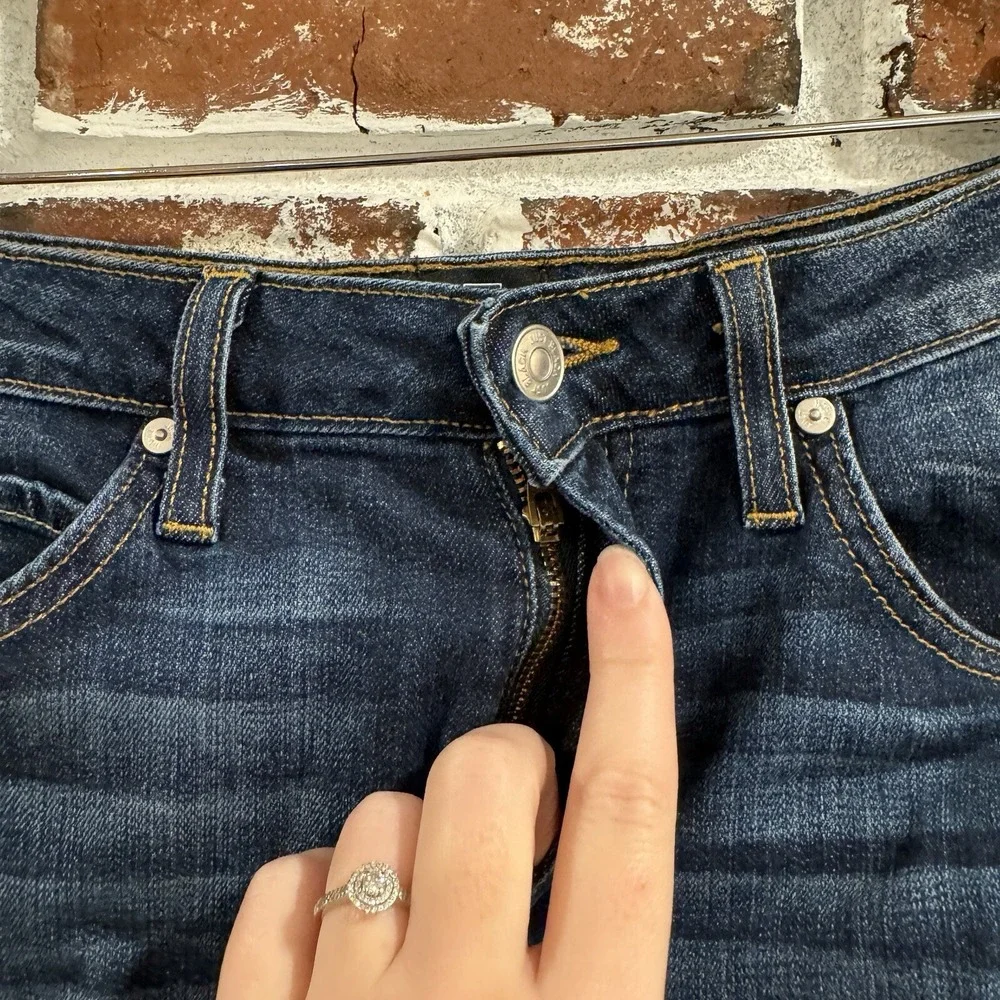 Just Black Denim Jean Shorts Dark Wash Cotton Raw Hem Pockets S Made in USA‎